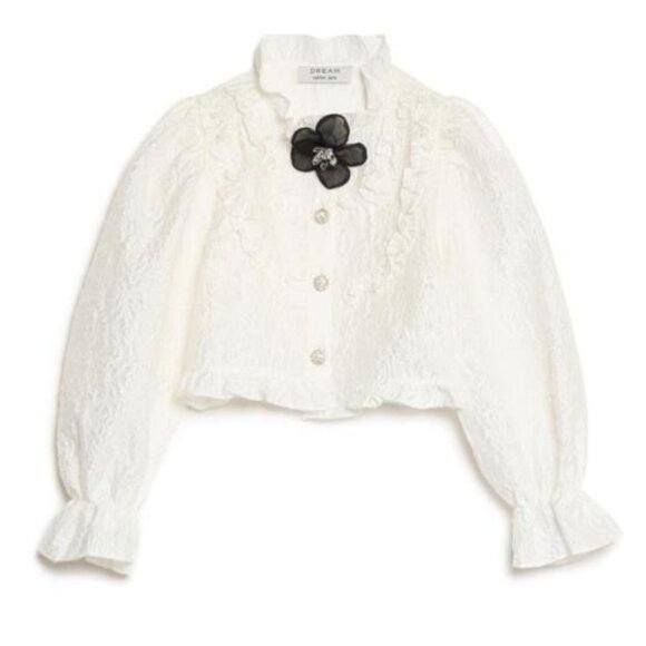 DREAM Sister Jane Sabine Ruffle Blouse Pearled Ivory - Picture 1 of 5